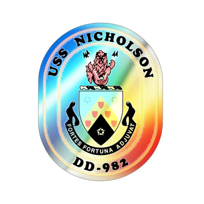 USS Nicholson DD 982 (U.S. Navy) Holographic STICKER Die-Cut Vinyl Decal 4 Inch - The Sticker Space