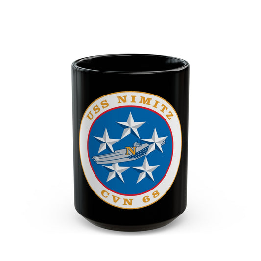 USS Nimitz CVN 68 (U.S. Navy) Black Coffee Mug-15oz-The Sticker Space