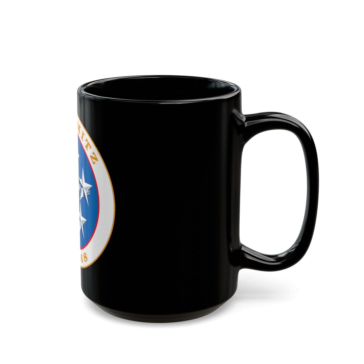 USS Nimitz CVN 68 (U.S. Navy) Black Coffee Mug-The Sticker Space