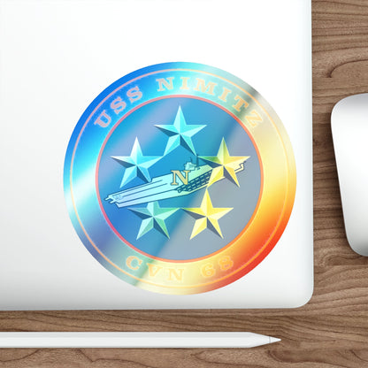 USS Nimitz CVN 68 (U.S. Navy) Holographic STICKER Die-Cut Vinyl Decal-The Sticker Space