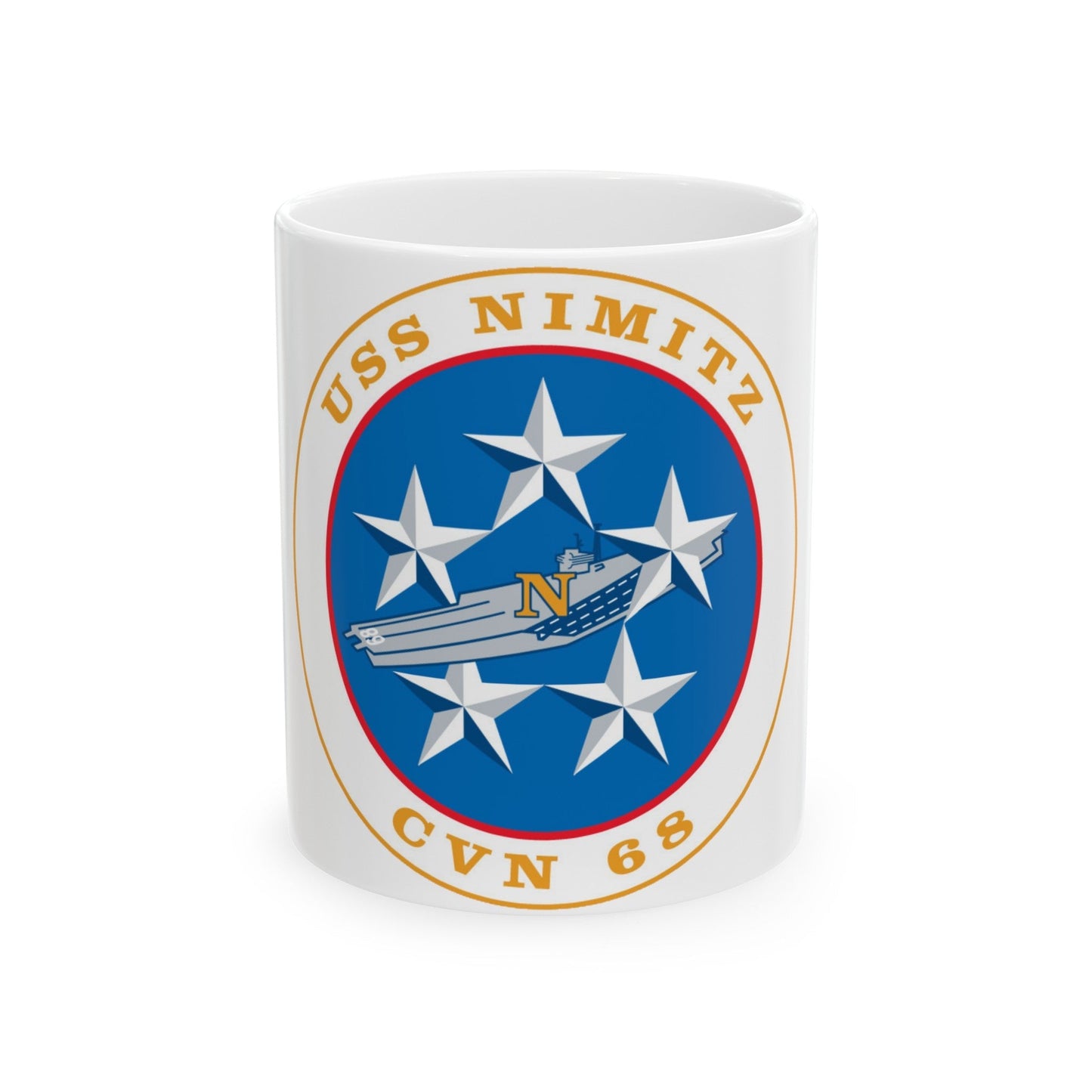 USS Nimitz CVN 68 (U.S. Navy) White Coffee Mug-11oz-The Sticker Space