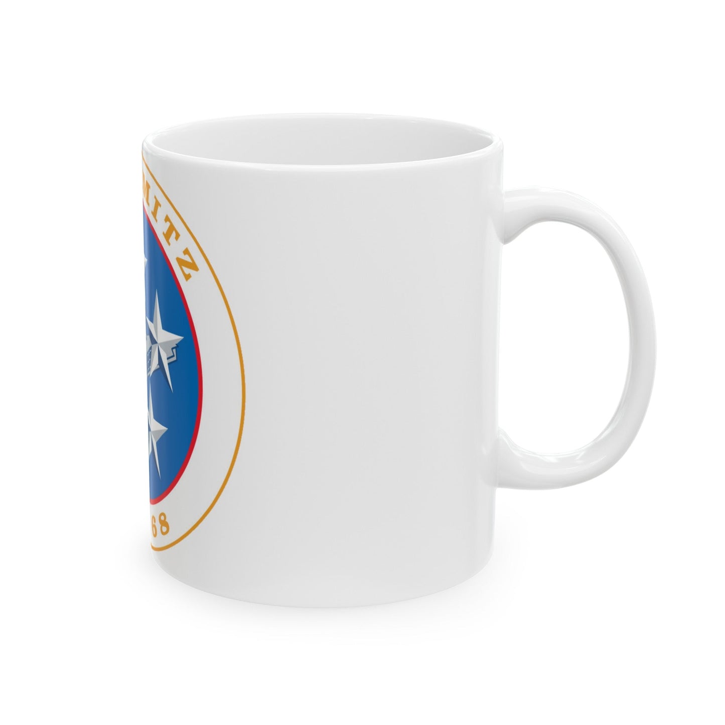 USS Nimitz CVN 68 (U.S. Navy) White Coffee Mug-The Sticker Space