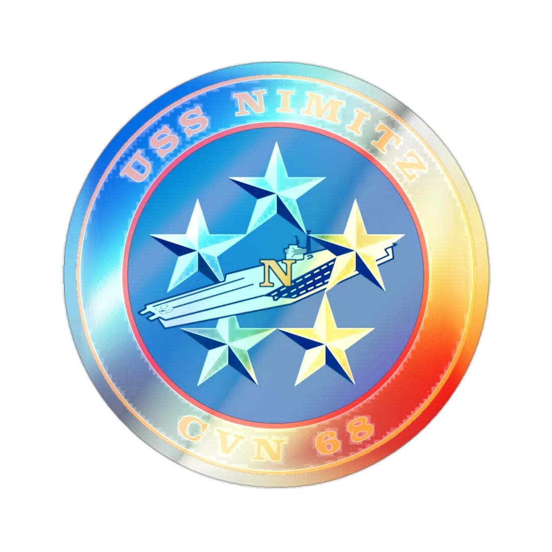 USS Nimitz CVN 68 (U.S. Navy) Holographic STICKER Die-Cut Vinyl Decal 2 Inch - The Sticker Space