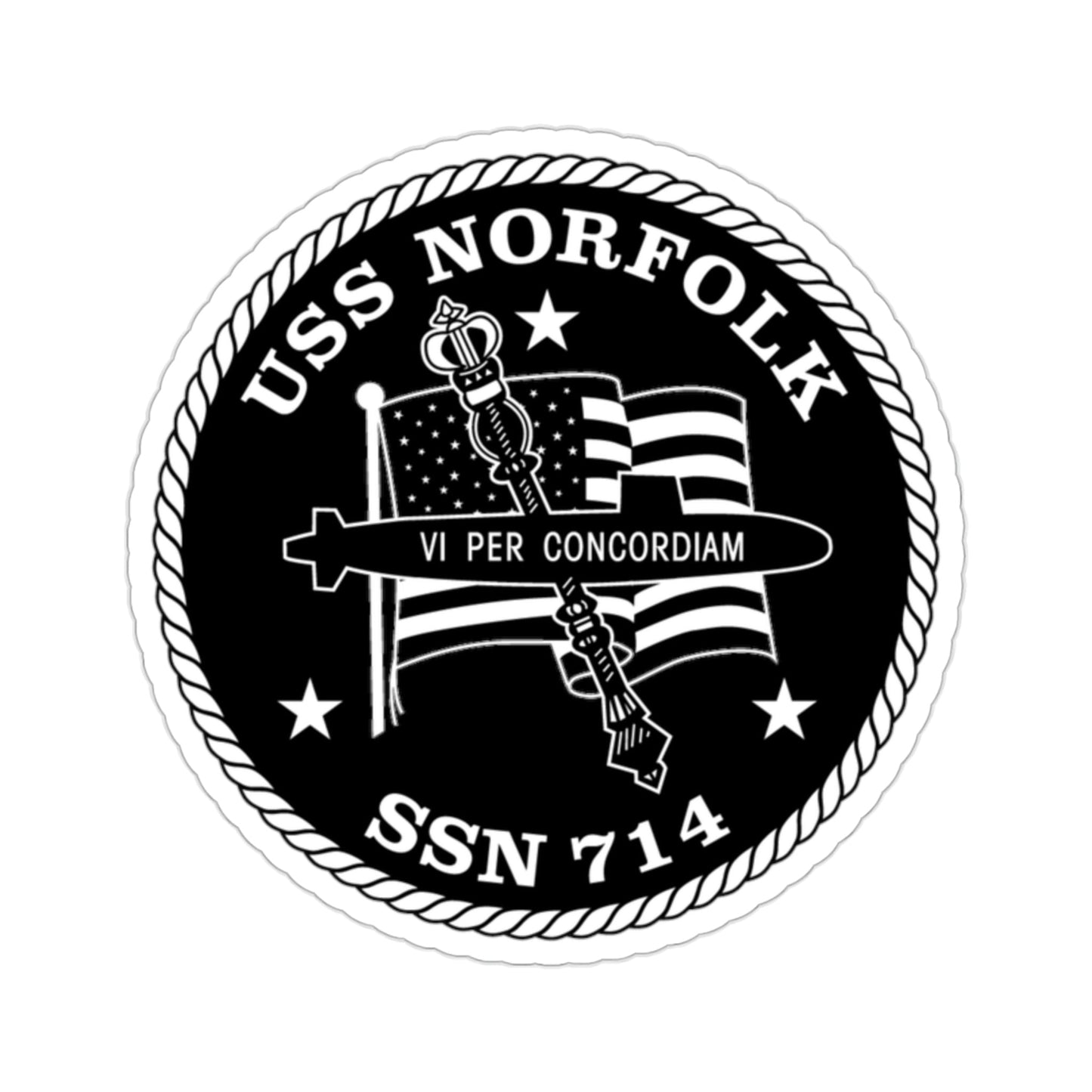 USS Norfolk SSN 714 (U.S. Navy) STICKER Vinyl Die-Cut Decal-2 Inch-The Sticker Space