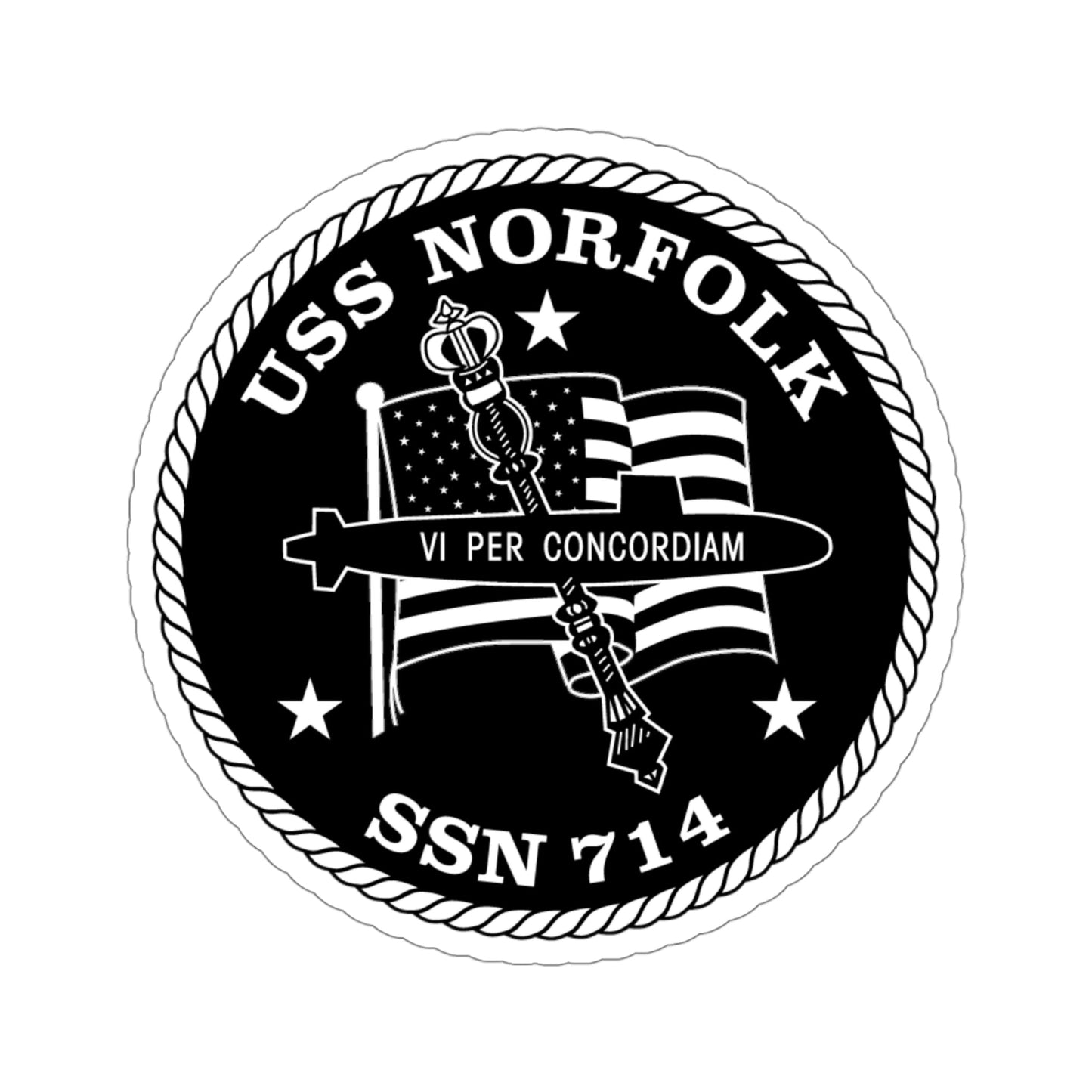 USS Norfolk SSN 714 (U.S. Navy) STICKER Vinyl Die-Cut Decal-4 Inch-The Sticker Space