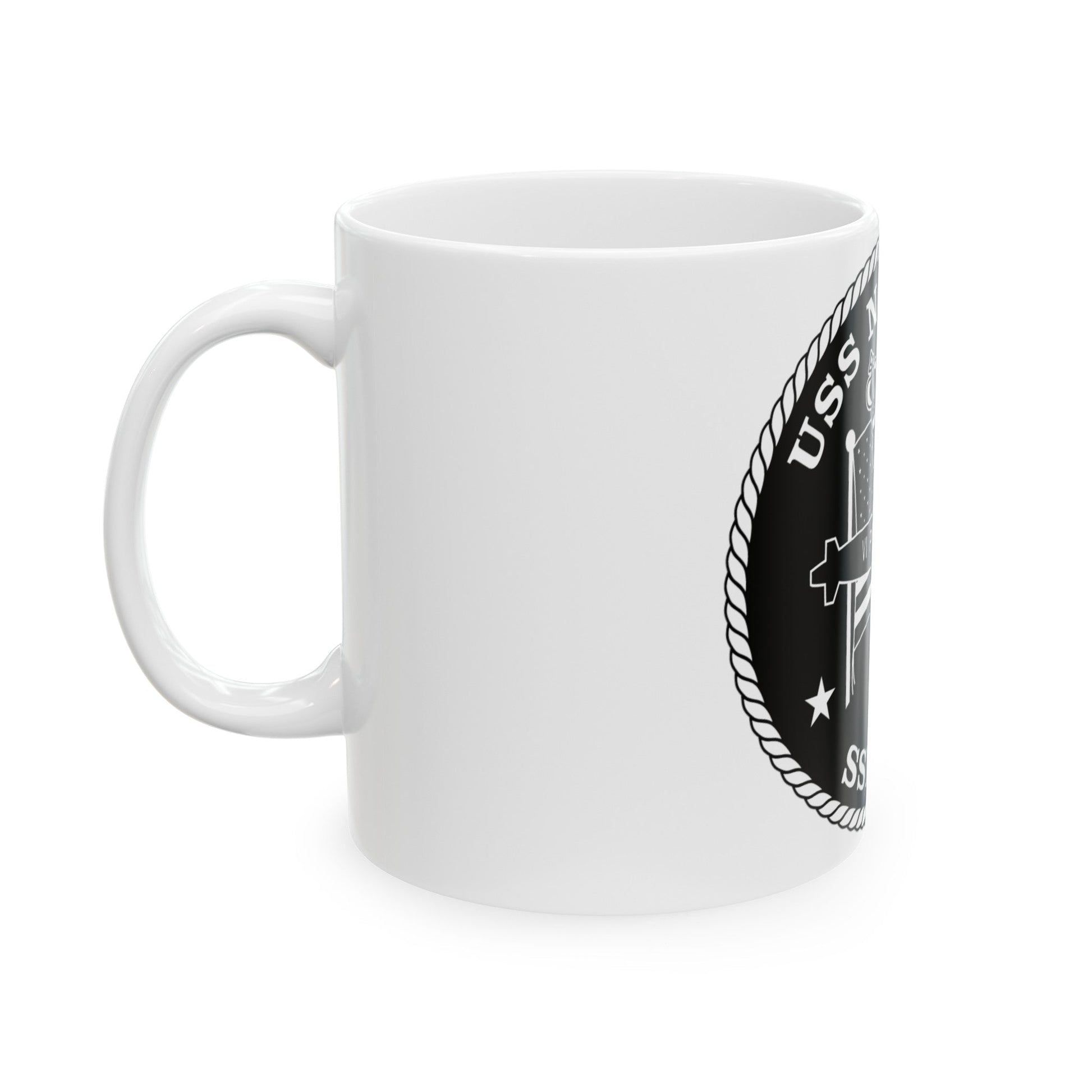 USS Norfolk SSN 714 (U.S. Navy) White Coffee Mug-The Sticker Space