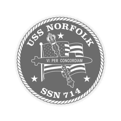 USS Norfolk SSN 714 (U.S. Navy) STICKER Vinyl Kiss-Cut Decal 4 Inch Transparent - The Sticker Space