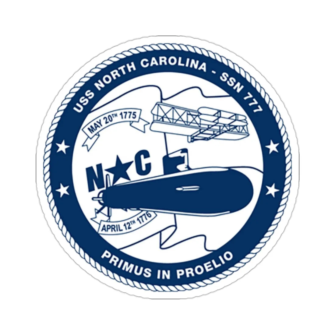 USS North Carolina SSN 777 (U.S. Coast Guard) STICKER Vinyl Die-Cut Decal 2 Inch - The Sticker Space
