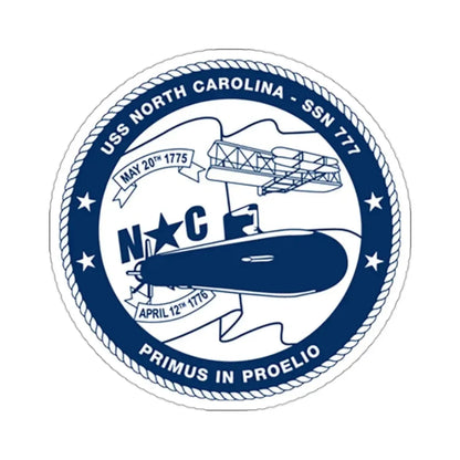 USS North Carolina SSN 777 (U.S. Coast Guard) STICKER Vinyl Kiss-Cut Decal 2 Inch White - The Sticker Space