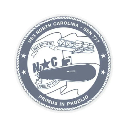 USS North Carolina SSN 777 (U.S. Coast Guard) STICKER Vinyl Kiss-Cut Decal 6 Inch Transparent - The Sticker Space