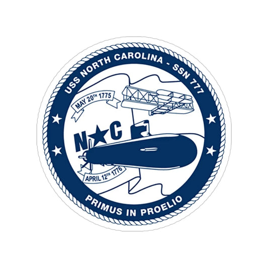 USS North Carolina SSN 777 (U.S. Coast Guard) Transparent STICKER Die-Cut Vinyl Decal 6 Inch - The Sticker Space