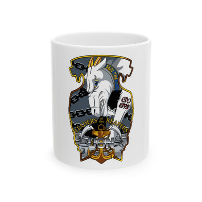 USS North Dakota SSN 784 CPO (U.S. Navy) White Coffee Mug-11oz-The Sticker Space