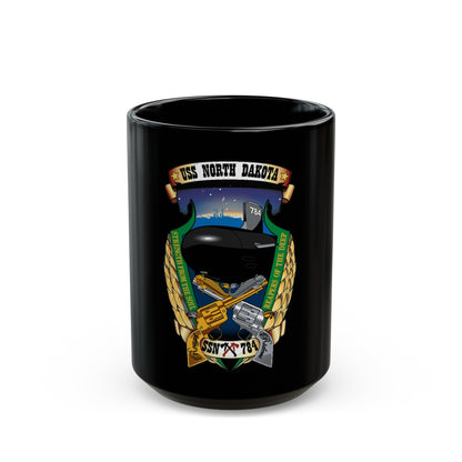 USS North Dakota SSN 784 (U.S. Navy) Black Coffee Mug-15oz-The Sticker Space