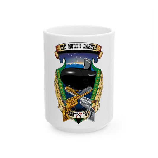 USS North Dakota SSN 784 (U.S. Navy) White Coffee Mug-15oz-The Sticker Space