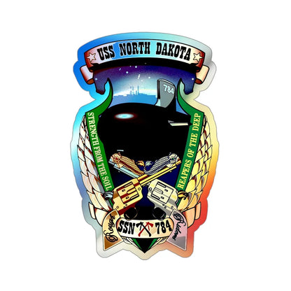 USS North Dakota SSN 784 (U.S. Navy) Holographic STICKER Die-Cut Vinyl Decal 3 Inch - The Sticker Space