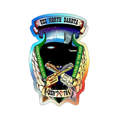 USS North Dakota SSN 784 (U.S. Navy) Holographic STICKER Die-Cut Vinyl Decal 5 Inch - The Sticker Space