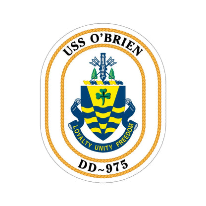 USS O'Brien DD-975 (U.S. Navy) STICKER Vinyl Die-Cut Decal 4 Inch - The Sticker Space