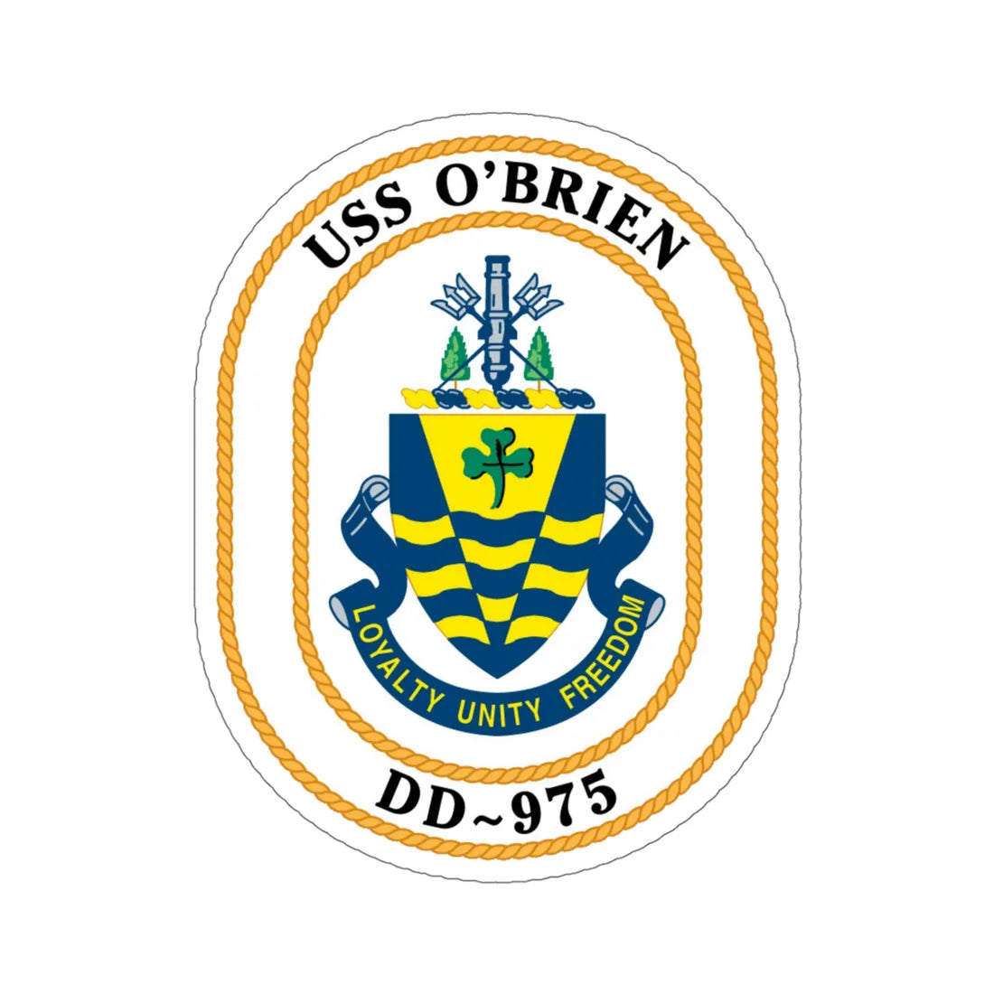 USS O'Brien DD-975 (U.S. Navy) STICKER Vinyl Die-Cut Decal 5 Inch - The Sticker Space