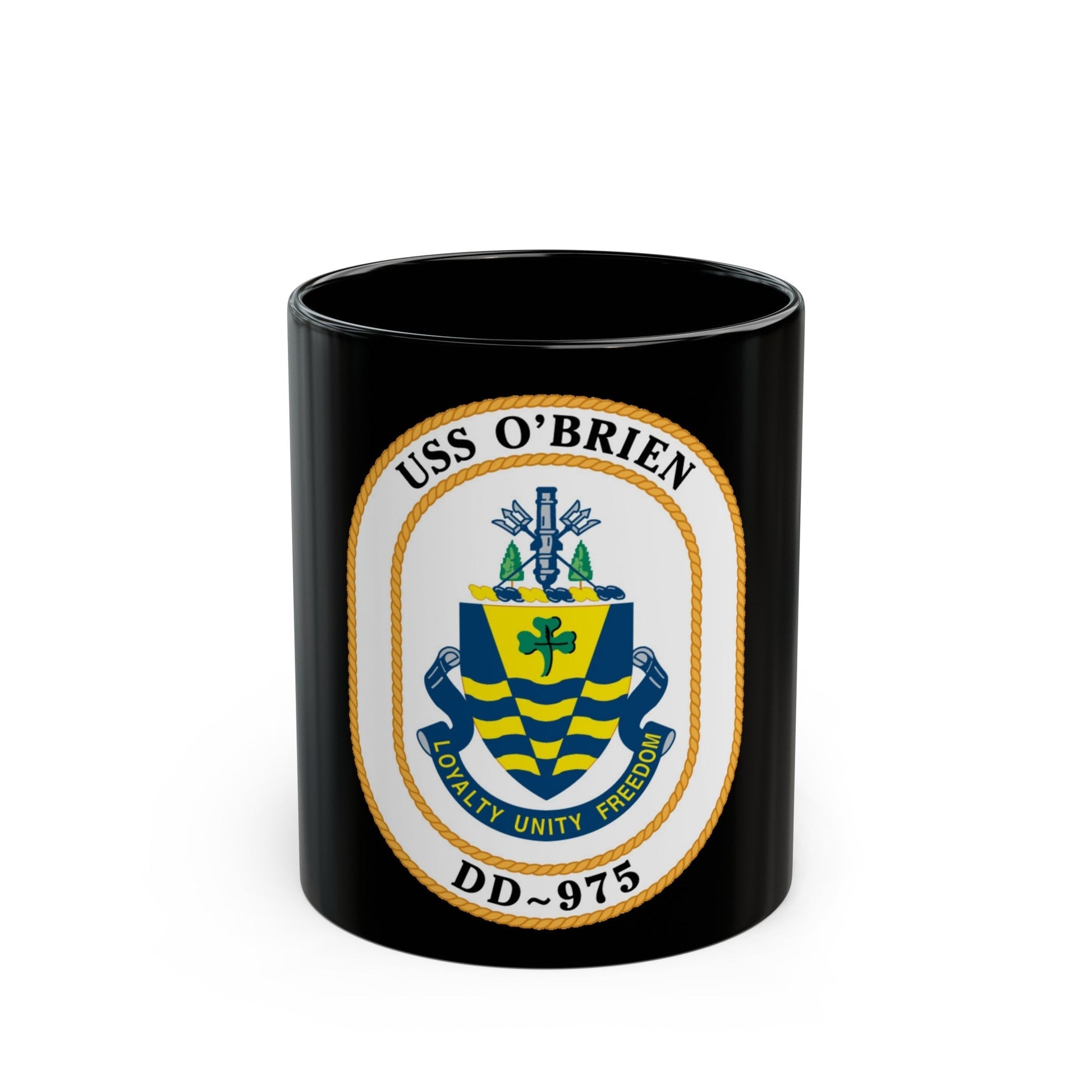 USS O1 (U.S. Navy) Black Coffee Mug-11oz-The Sticker Space