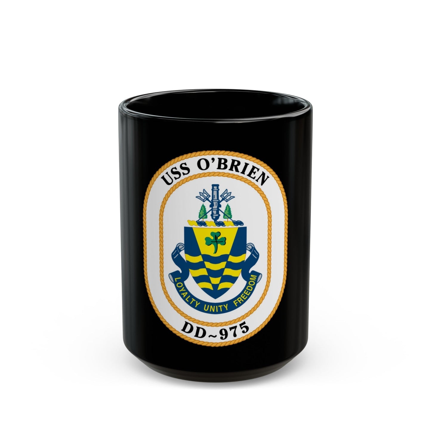 USS O1 (U.S. Navy) Black Coffee Mug-15oz-The Sticker Space