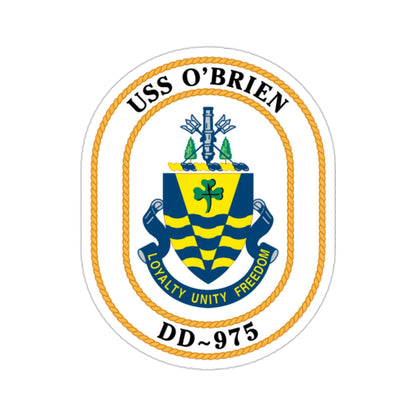 USS O'Brien DD-975 (U.S. Navy) STICKER Vinyl Die-Cut Decal-2 Inch-The Sticker Space