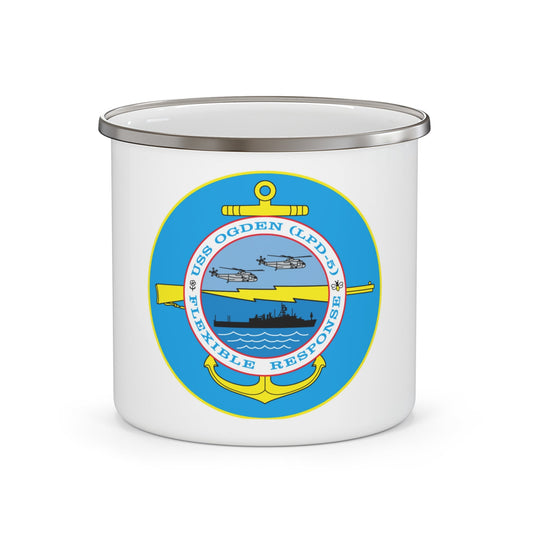 USS OGDEN LPD 5 Flexible Response (U.S. Navy) Enamel Mug 12oz-12oz-The Sticker Space