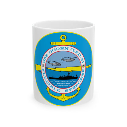 USS OGDEN LPD 5 Flexible Response (U.S. Navy) White Coffee Mug-11oz-The Sticker Space