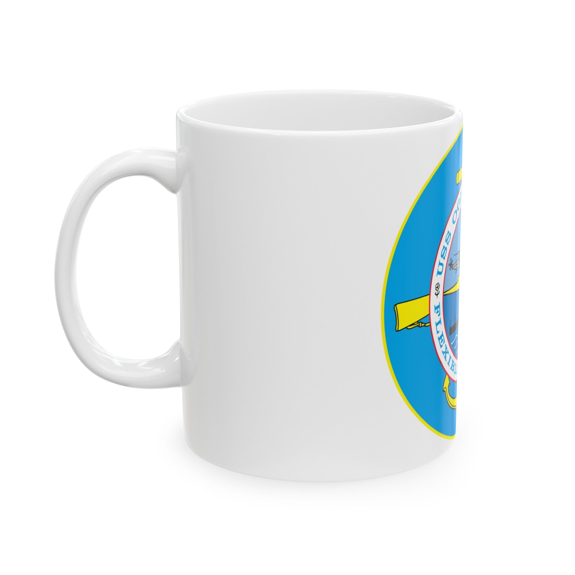 USS OGDEN LPD 5 Flexible Response (U.S. Navy) White Coffee Mug-The Sticker Space