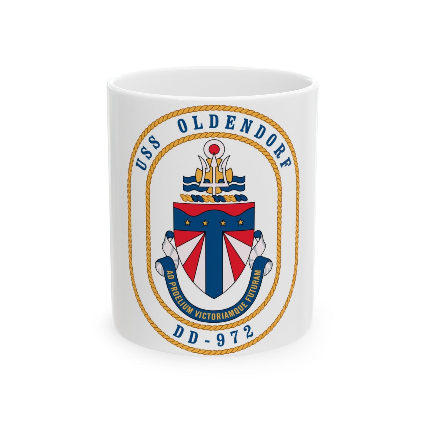 USS Oldendorf DD 972 (U.S. Navy) White Coffee Mug-11oz-The Sticker Space