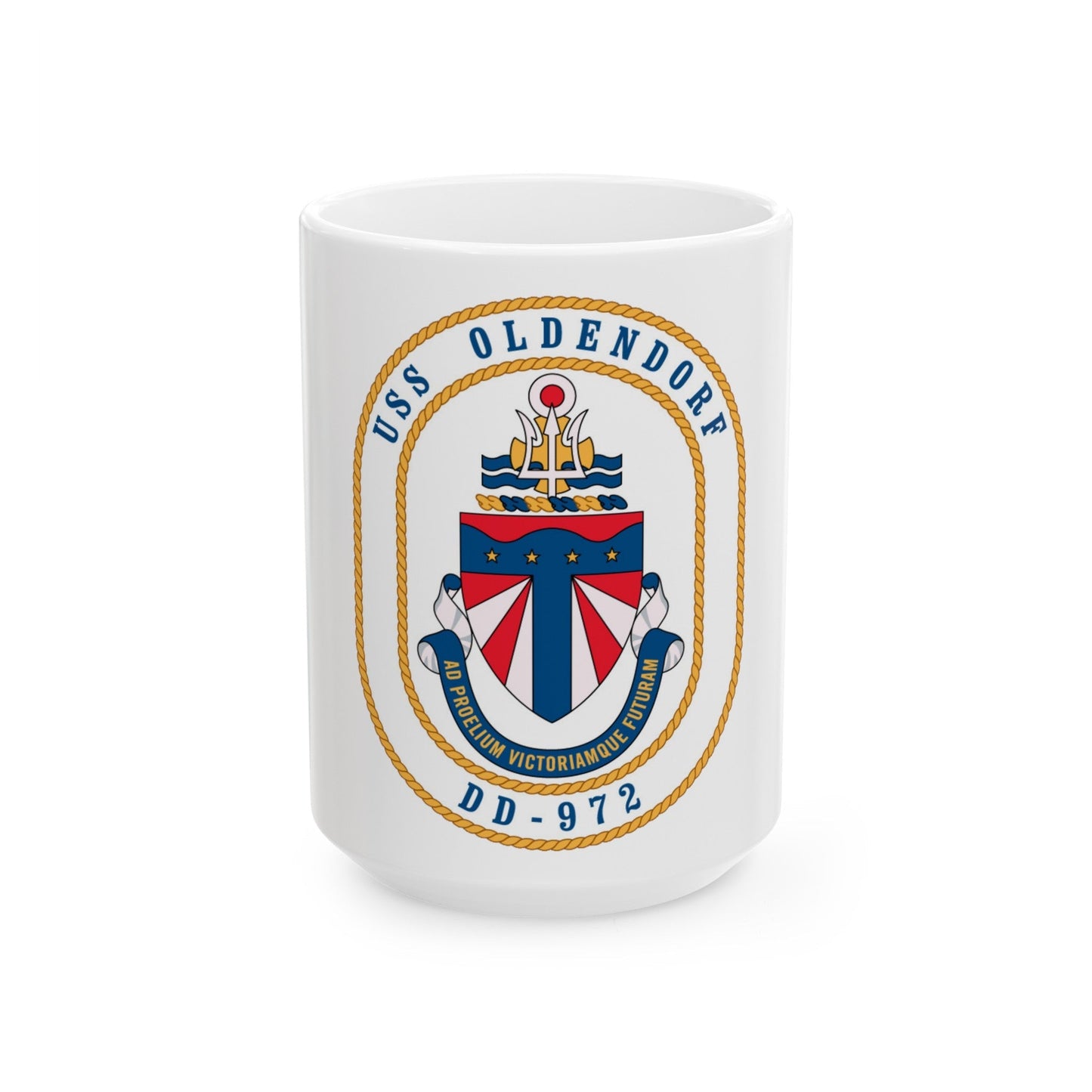 USS Oldendorf DD 972 (U.S. Navy) White Coffee Mug-15oz-The Sticker Space