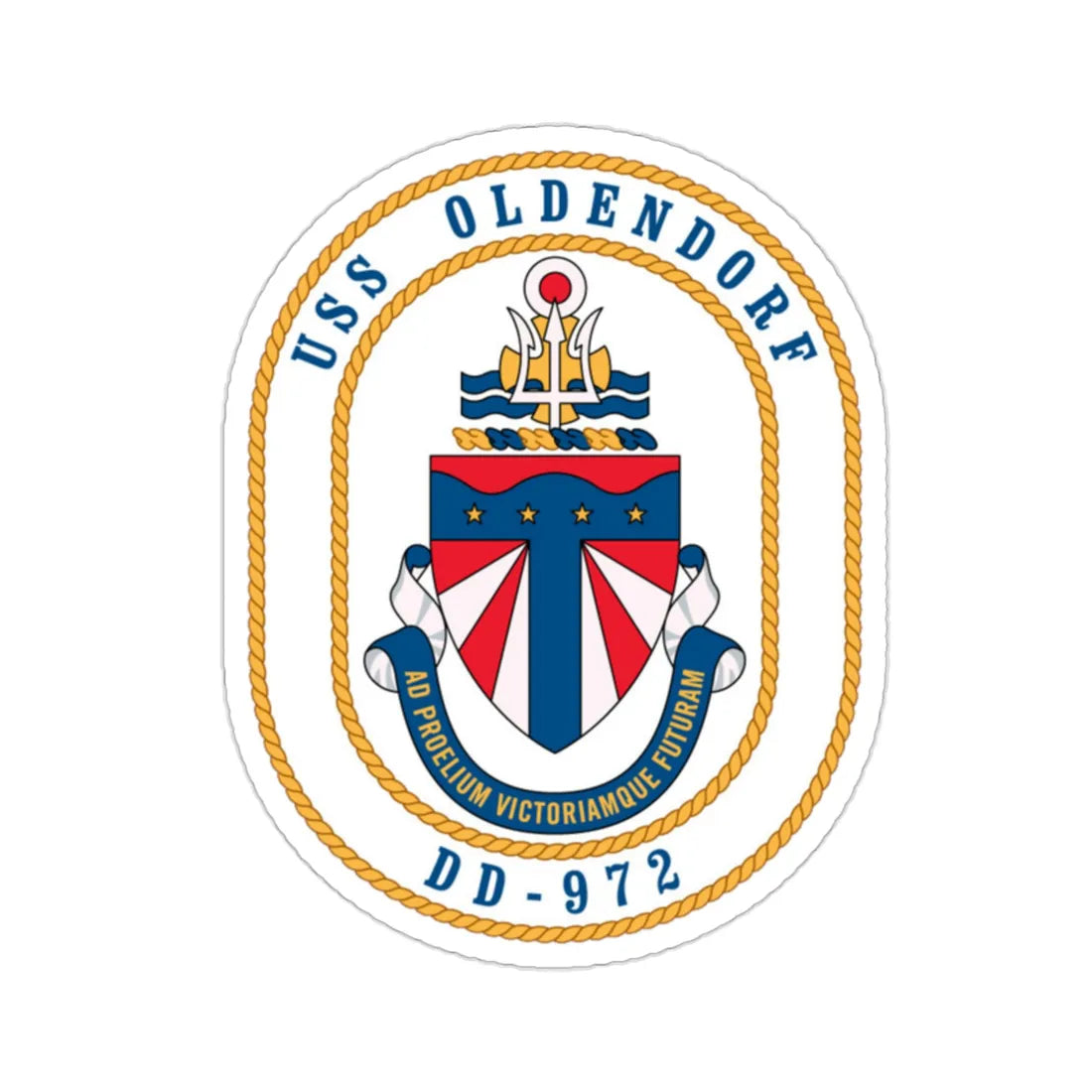 USS Oldendorf DD 972 (U.S. Navy) STICKER Vinyl Die-Cut Decal 2 Inch - The Sticker Space