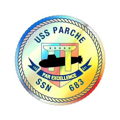 USS PArche SSN 683 (U.S. Navy) Holographic STICKER Die-Cut Vinyl Decal 3 Inch - The Sticker Space