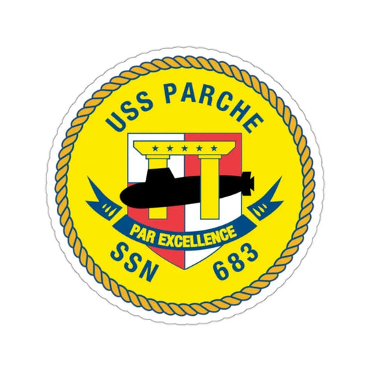USS PArche SSN 683 (U.S. Navy) STICKER Vinyl Kiss-Cut Decal 2 Inch White - The Sticker Space