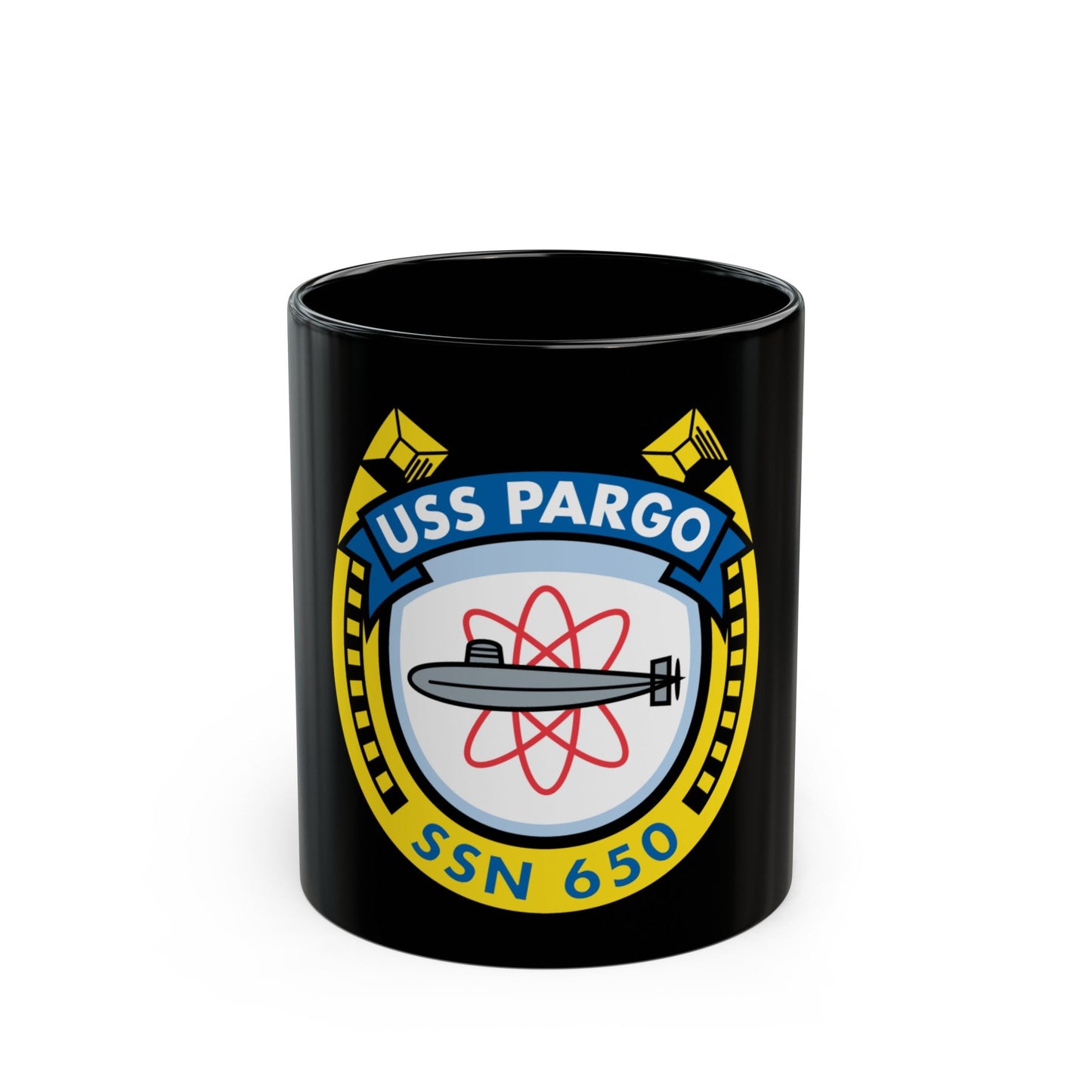 USS Pargo SSN 650 (U.S. Navy) Black Coffee Mug-11oz-The Sticker Space