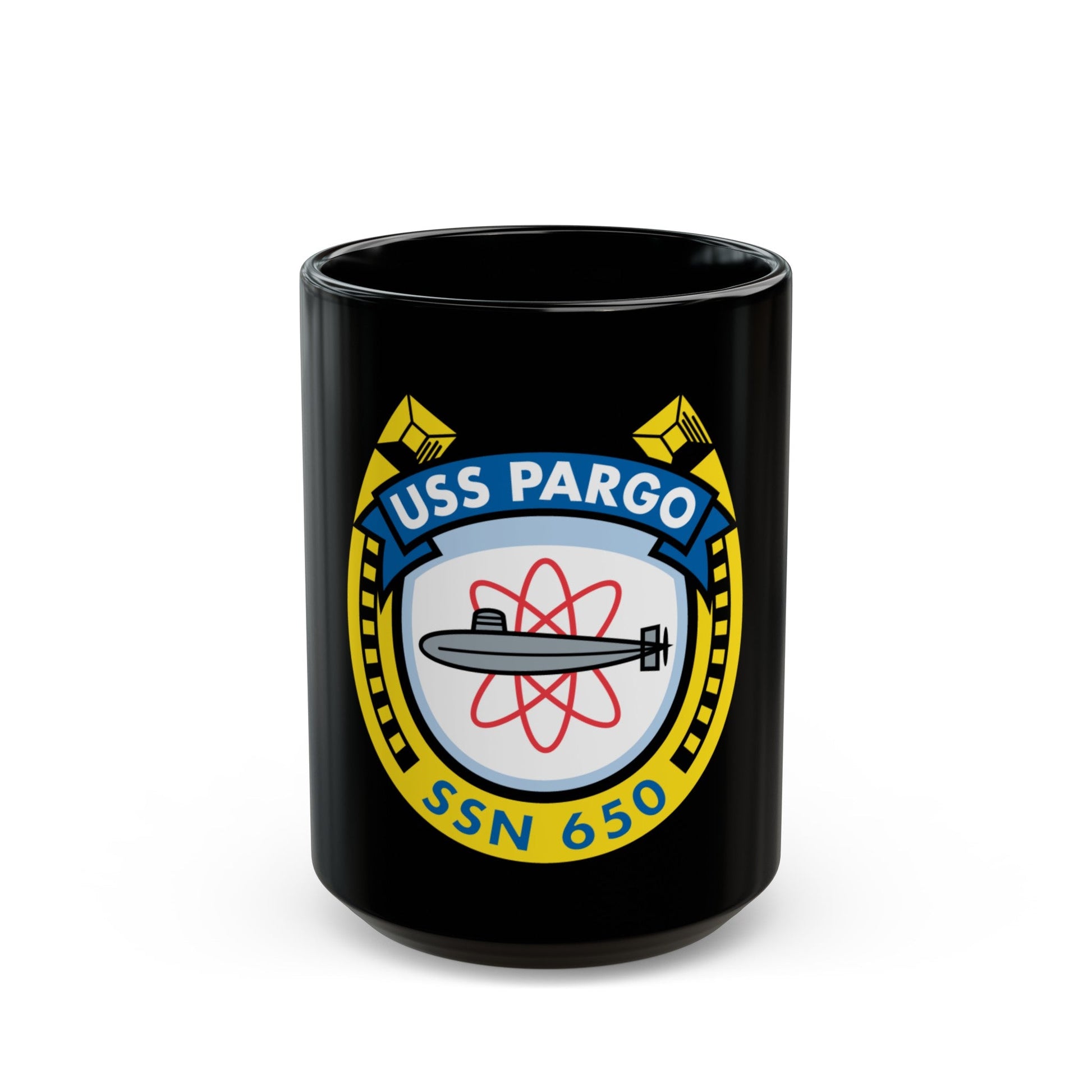 USS Pargo SSN 650 (U.S. Navy) Black Coffee Mug-15oz-The Sticker Space