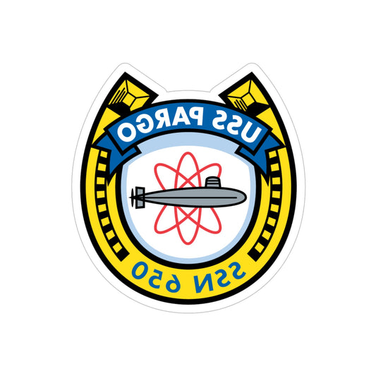 USS Pargo SSN 650 (U.S. Navy) REVERSE PRINT Transparent STICKER-6" × 6"-The Sticker Space