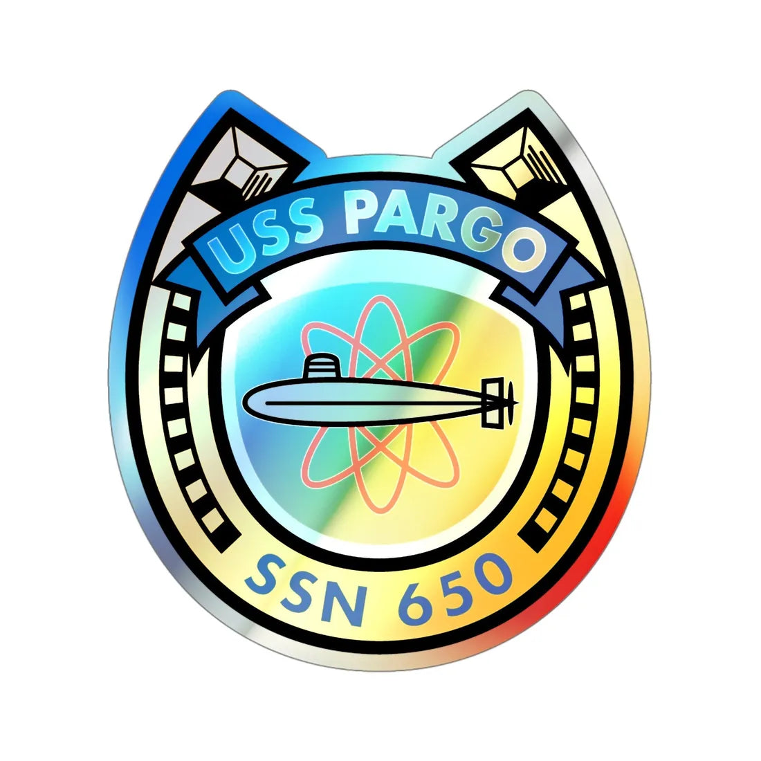 USS Pargo SSN 650 (U.S. Navy) Holographic STICKER Die-Cut Vinyl Decal 4 Inch - The Sticker Space