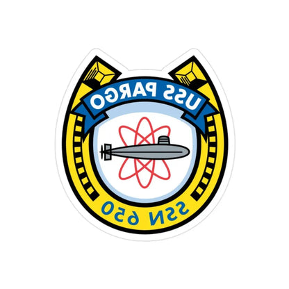 USS Pargo SSN 650 (U.S. Navy) REVERSE PRINT Transparent Die-Cut STICKER 2 Inch Die-Cut Transparent - The Sticker Space
