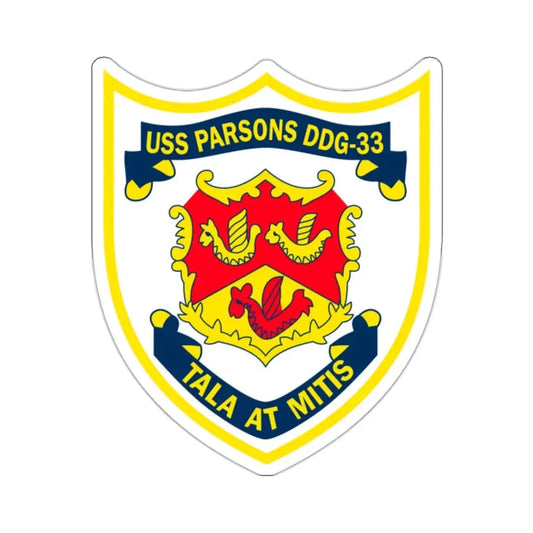 USS Parson DDG 33 Tala At Mitis (U.S. Navy) STICKER Vinyl Kiss-Cut Decal 2 Inch White - The Sticker Space