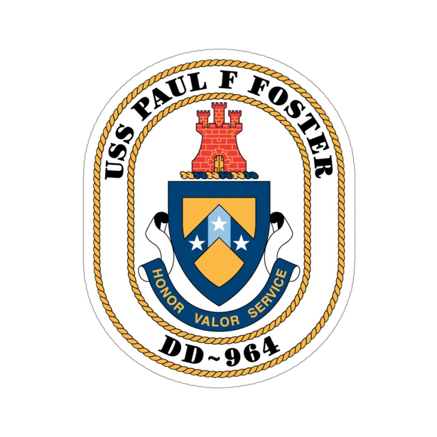 USS PAul F Foster DD 964 (U.S. Navy) STICKER Vinyl Die-Cut Decal-3 Inch-The Sticker Space