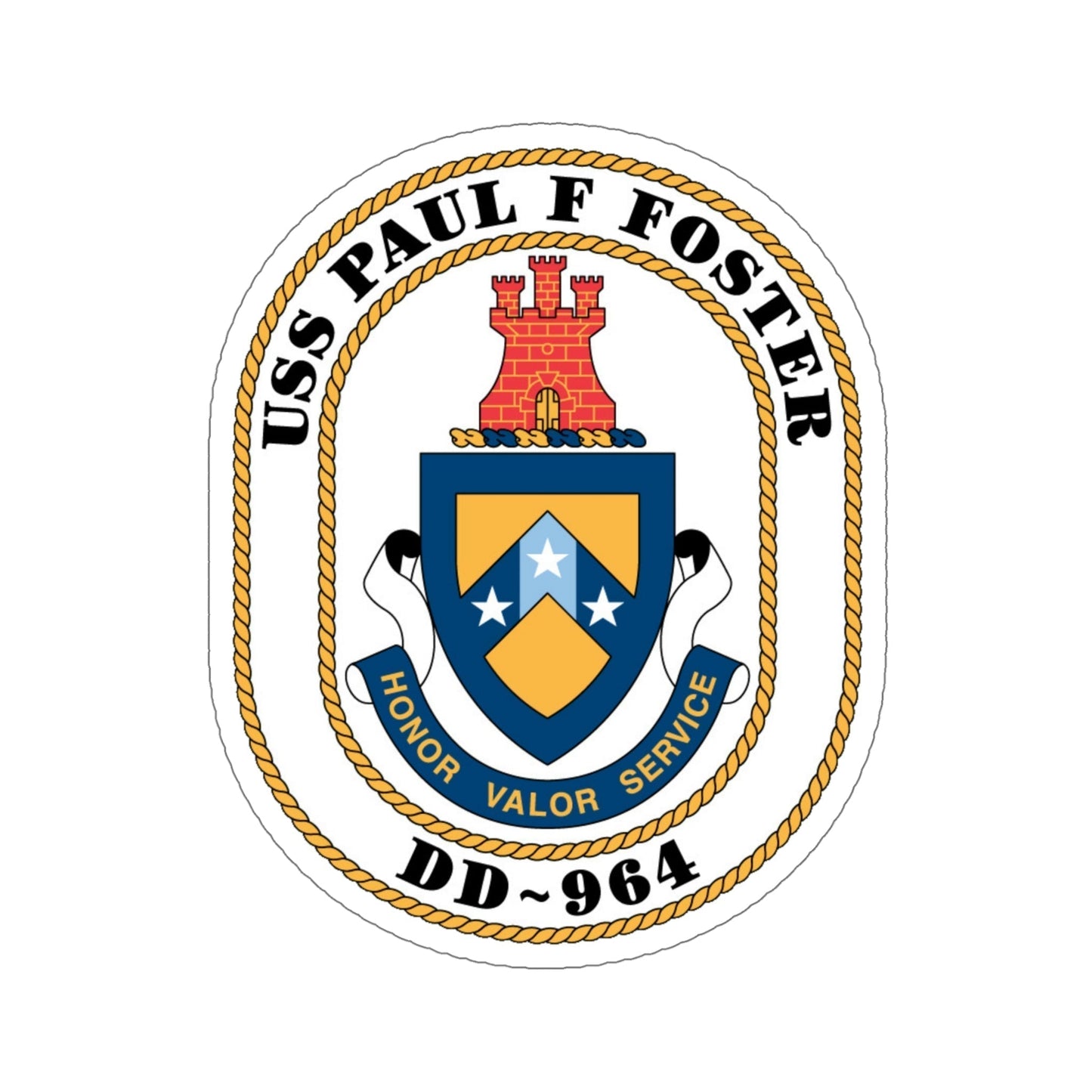 USS PAul F Foster DD 964 (U.S. Navy) STICKER Vinyl Die-Cut Decal-6 Inch-The Sticker Space