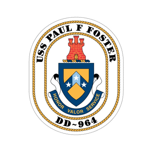 USS PAul F Foster DD 964 (U.S. Navy) STICKER Vinyl Die-Cut Decal-6 Inch-The Sticker Space