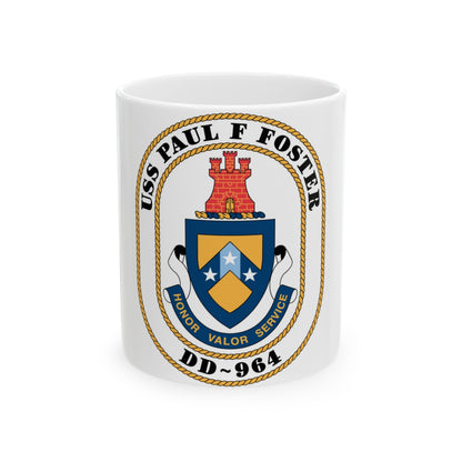 USS PAul F Foster DD 964 (U.S. Navy) White Coffee Mug-11oz-The Sticker Space