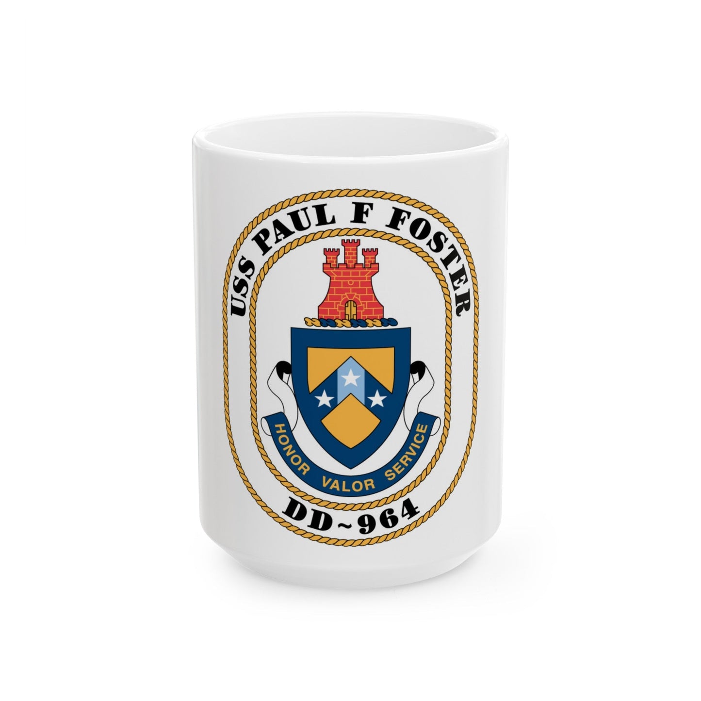 USS PAul F Foster DD 964 (U.S. Navy) White Coffee Mug-15oz-The Sticker Space