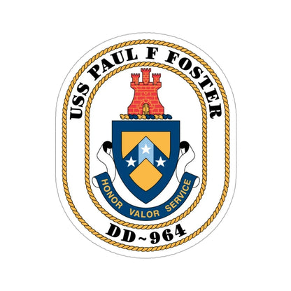 USS PAul F Foster DD 964 (U.S. Navy) STICKER Vinyl Die-Cut Decal 3 Inch - The Sticker Space