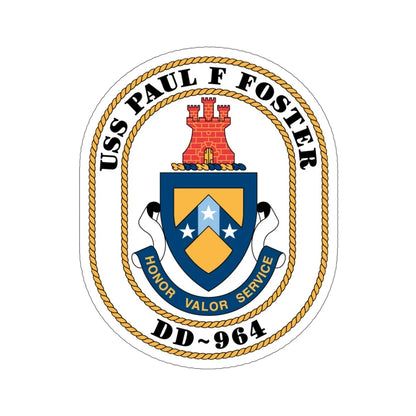 USS PAul F Foster DD 964 (U.S. Navy) STICKER Vinyl Die-Cut Decal 5 Inch - The Sticker Space