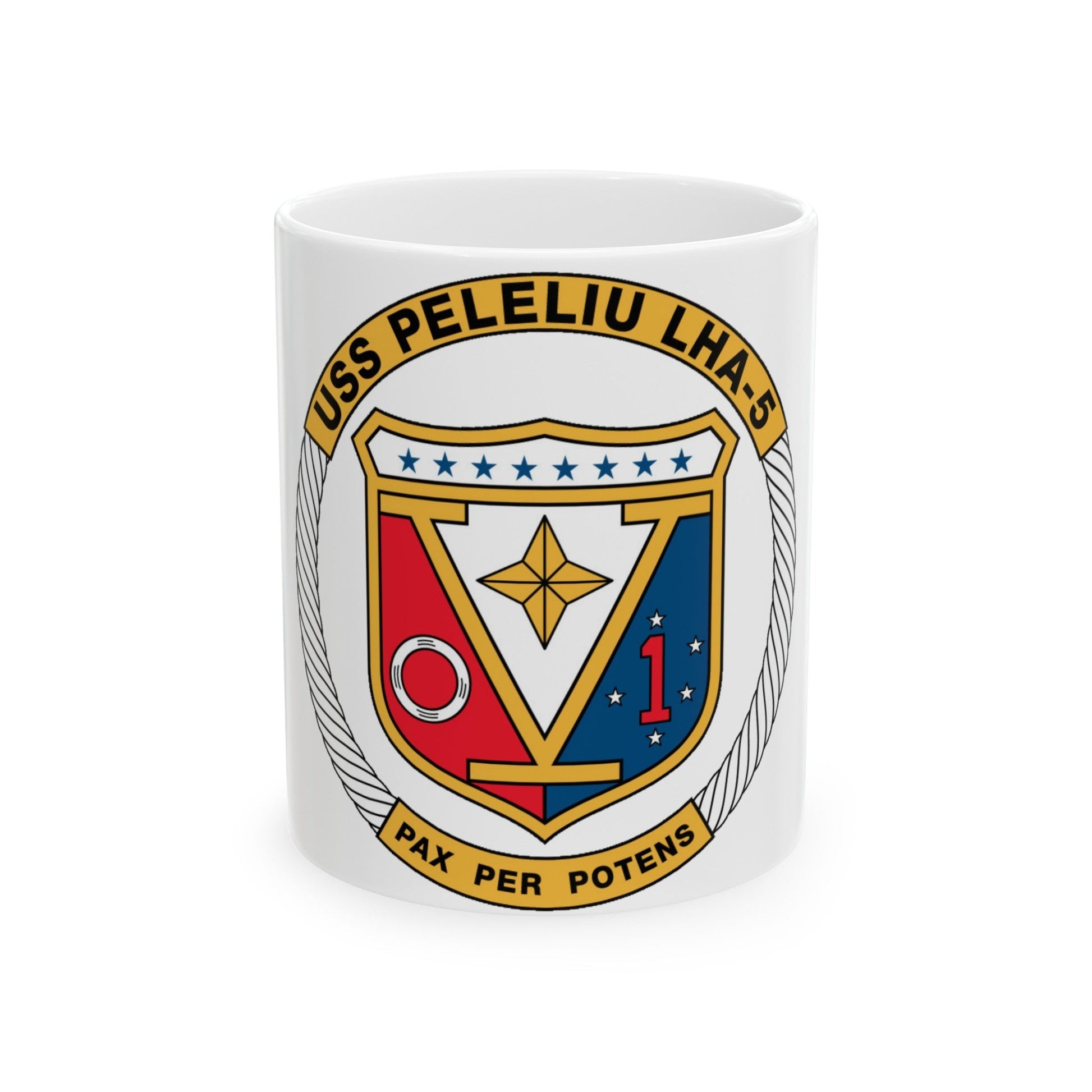 USS Peleliu LHA 5 (U.S. Navy) White Coffee Mug-11oz-The Sticker Space