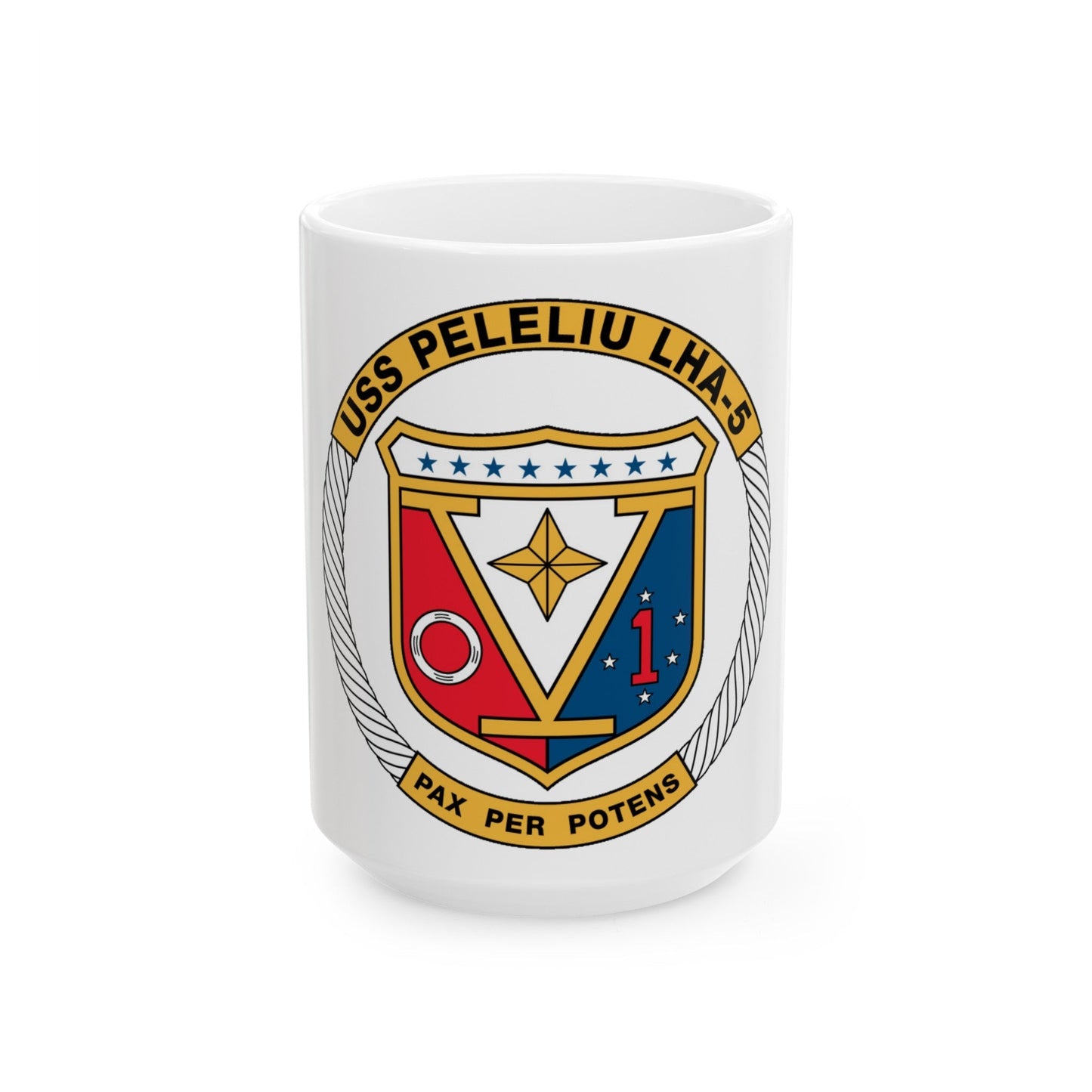 USS Peleliu LHA 5 (U.S. Navy) White Coffee Mug-15oz-The Sticker Space