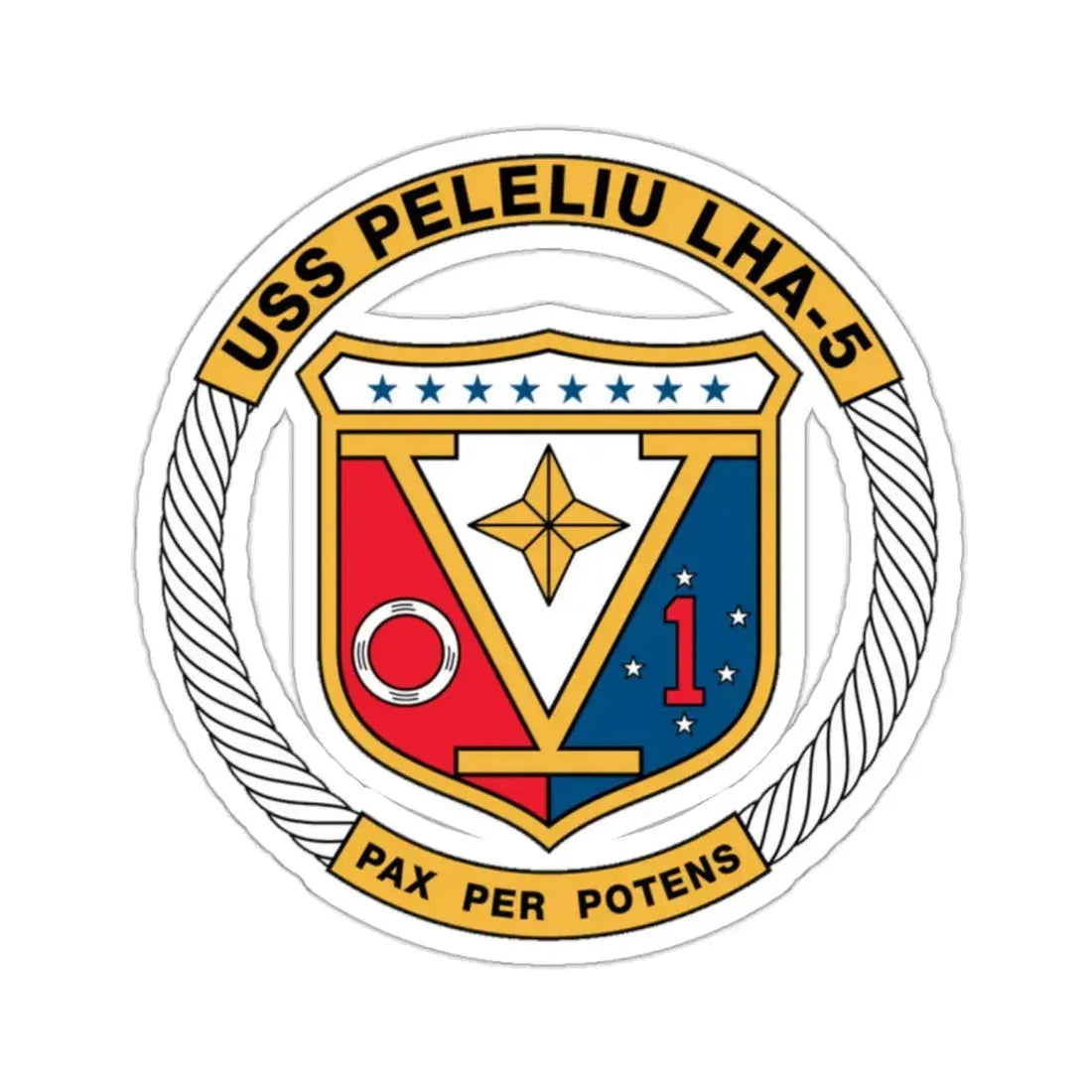 USS Peleliu LHA 5 (U.S. Navy) STICKER Vinyl Kiss-Cut Decal 2 Inch White - The Sticker Space