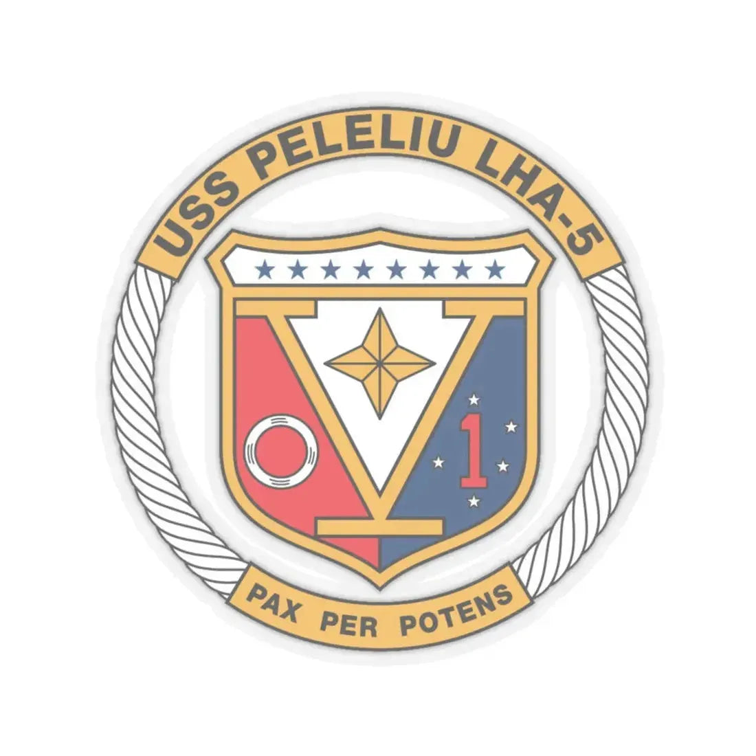 USS Peleliu LHA 5 (U.S. Navy) STICKER Vinyl Kiss-Cut Decal 4 Inch Transparent - The Sticker Space